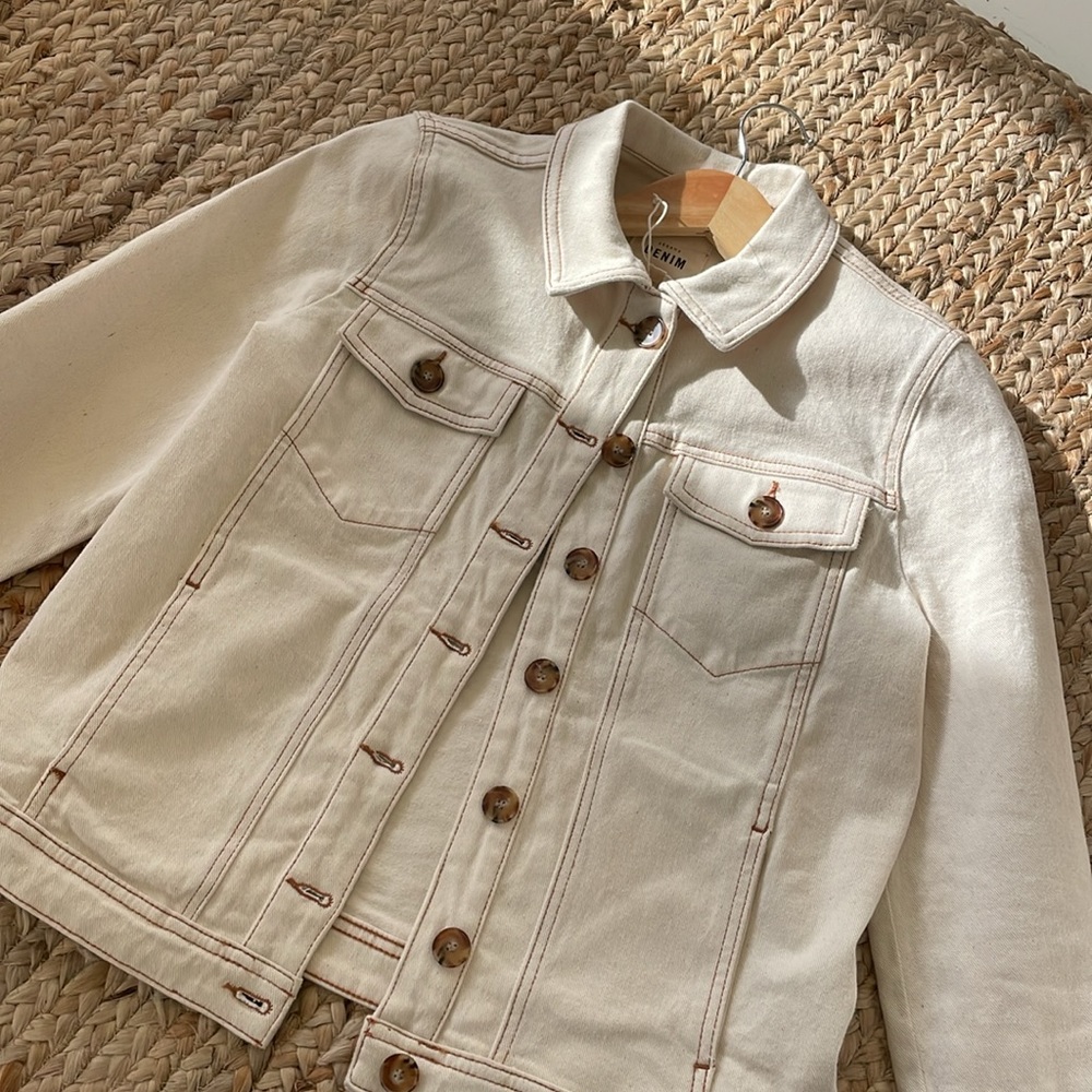 Sezane Cream Jean Jacket